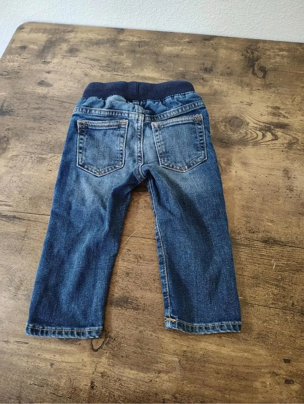 Unisex Jeans Denim Slim String  todler Baby Gap 12-18 mo Medium Wash Navy